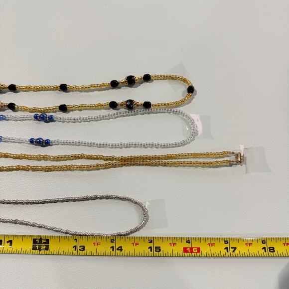 Mixed Lot of 4 Handmade Beaded Lanyard Badge Holders, Glass, Pearls - Picture 4 of 6
